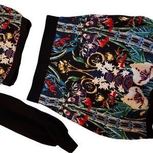 Bebe Multicolor Floral Long Sleeve Skirt Set